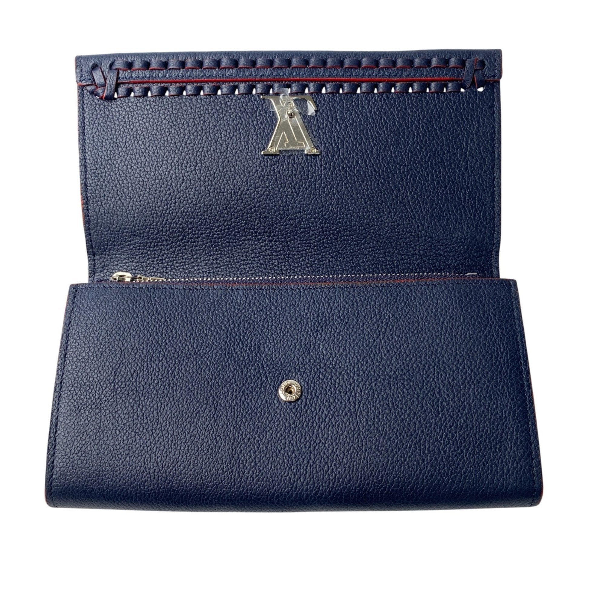 Louis Vuitton Navy Leather Long Wallet