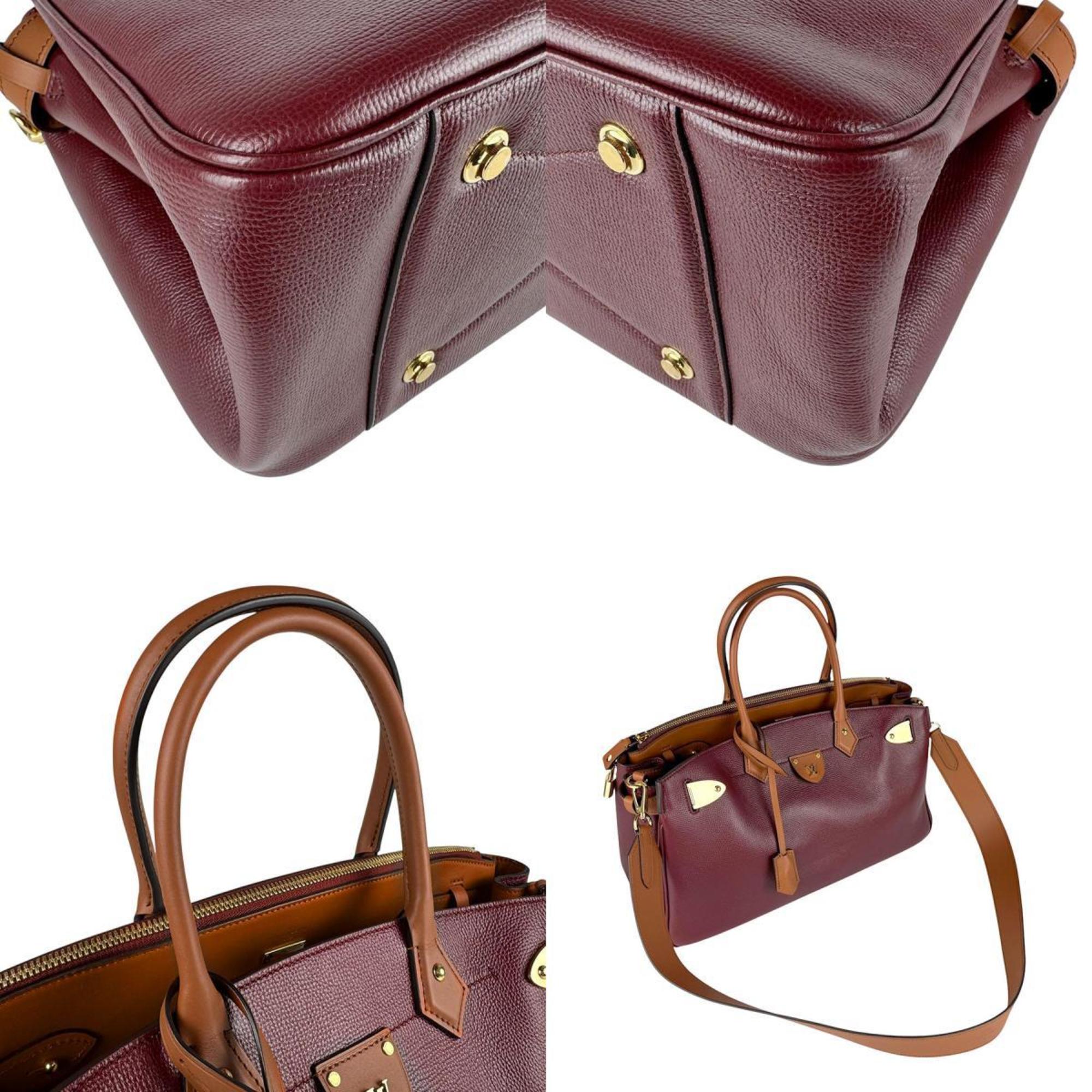 Louis Vuitton Brown Burgundy Leather Handbag Shoulder Bag