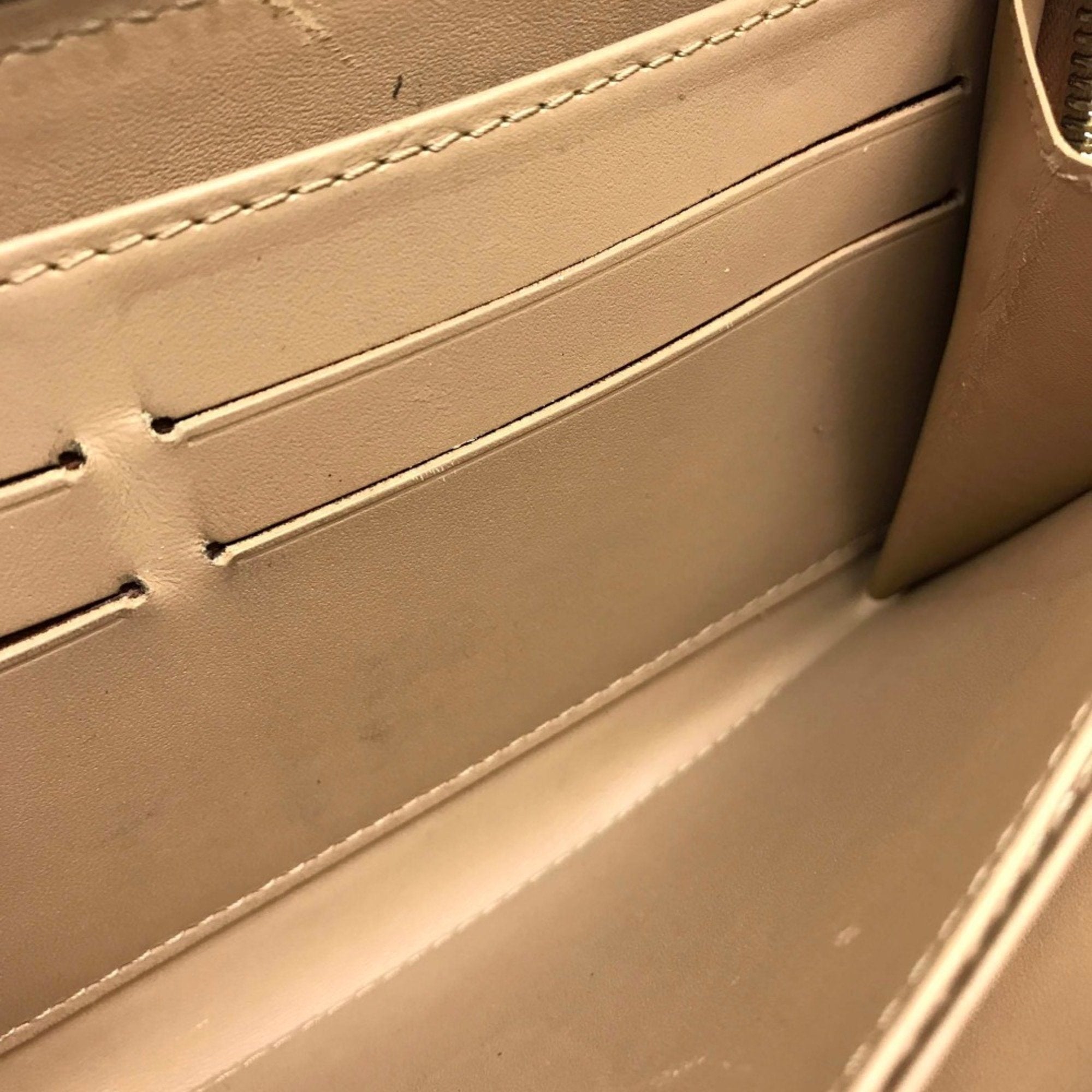 Louis Vuitton Beige Leather Long Wallet