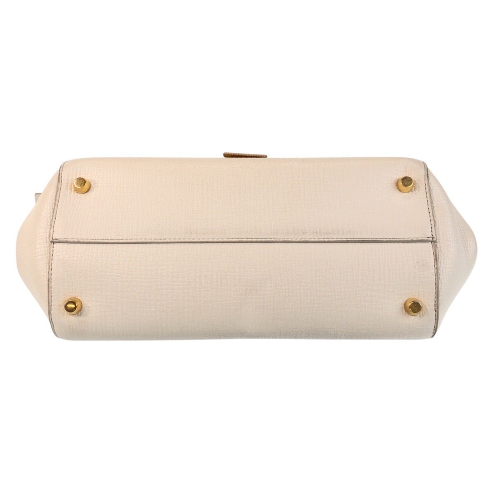 Bottega Veneta Ivory Leather Shoulder Bag