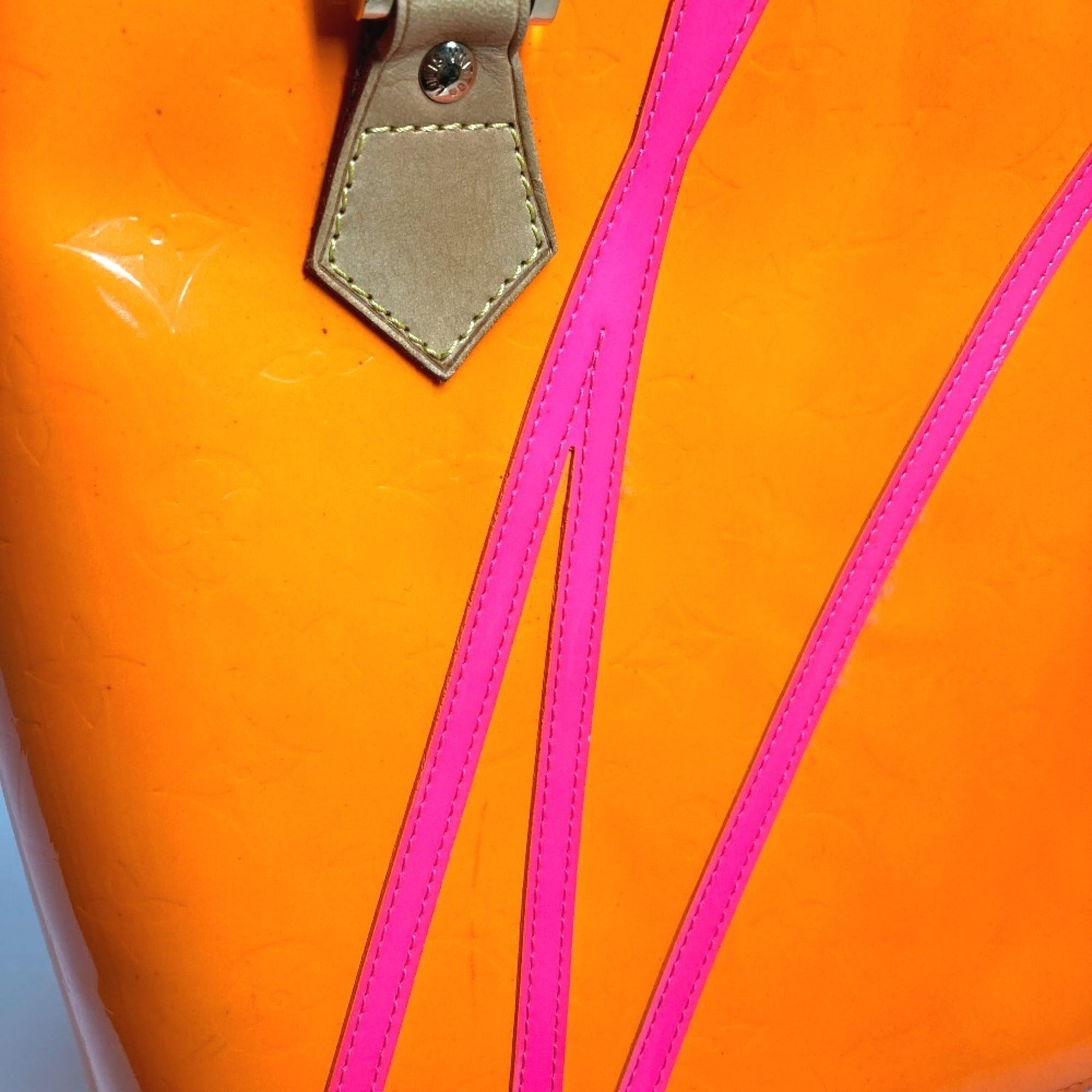 Louis Vuitton Monogram Vernis Orange Pink Monogram Vernis Shoulder Bag Tote Bag