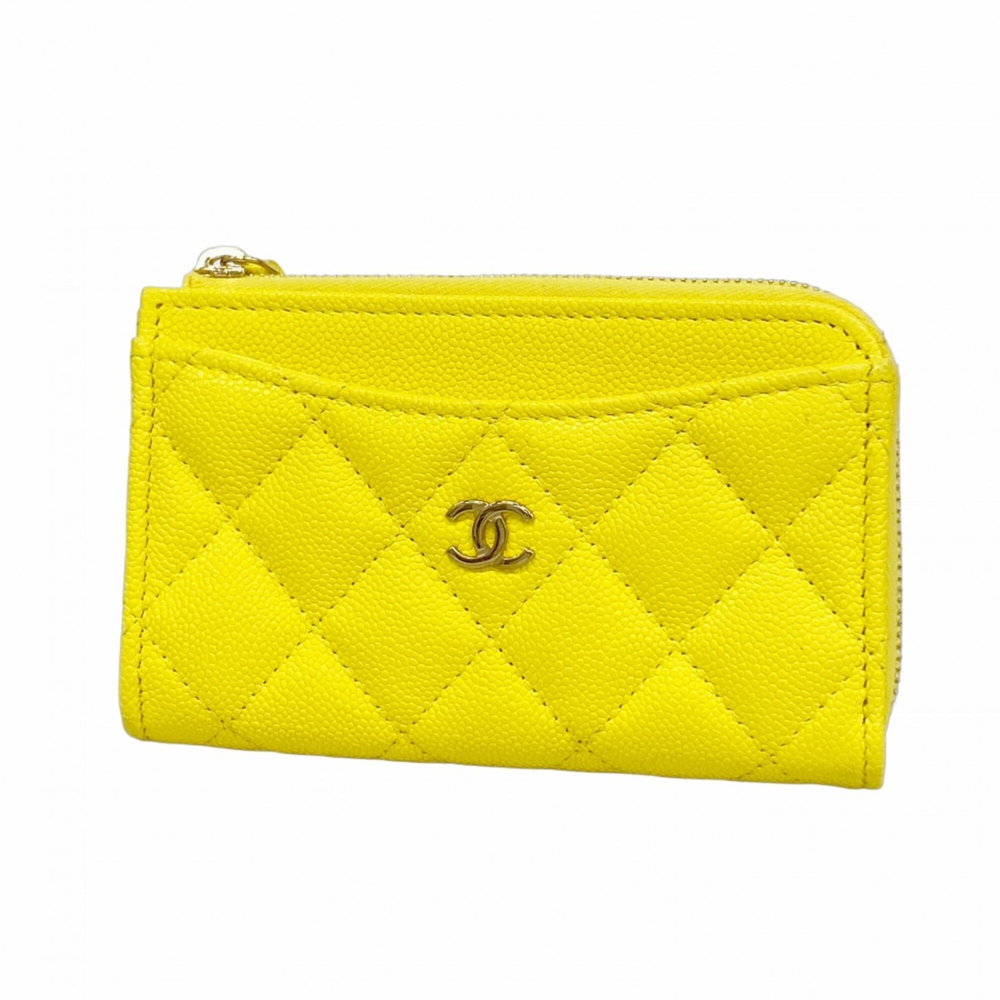 Chanel Yellow Grained Calfskin Coin Purse/Coin Case