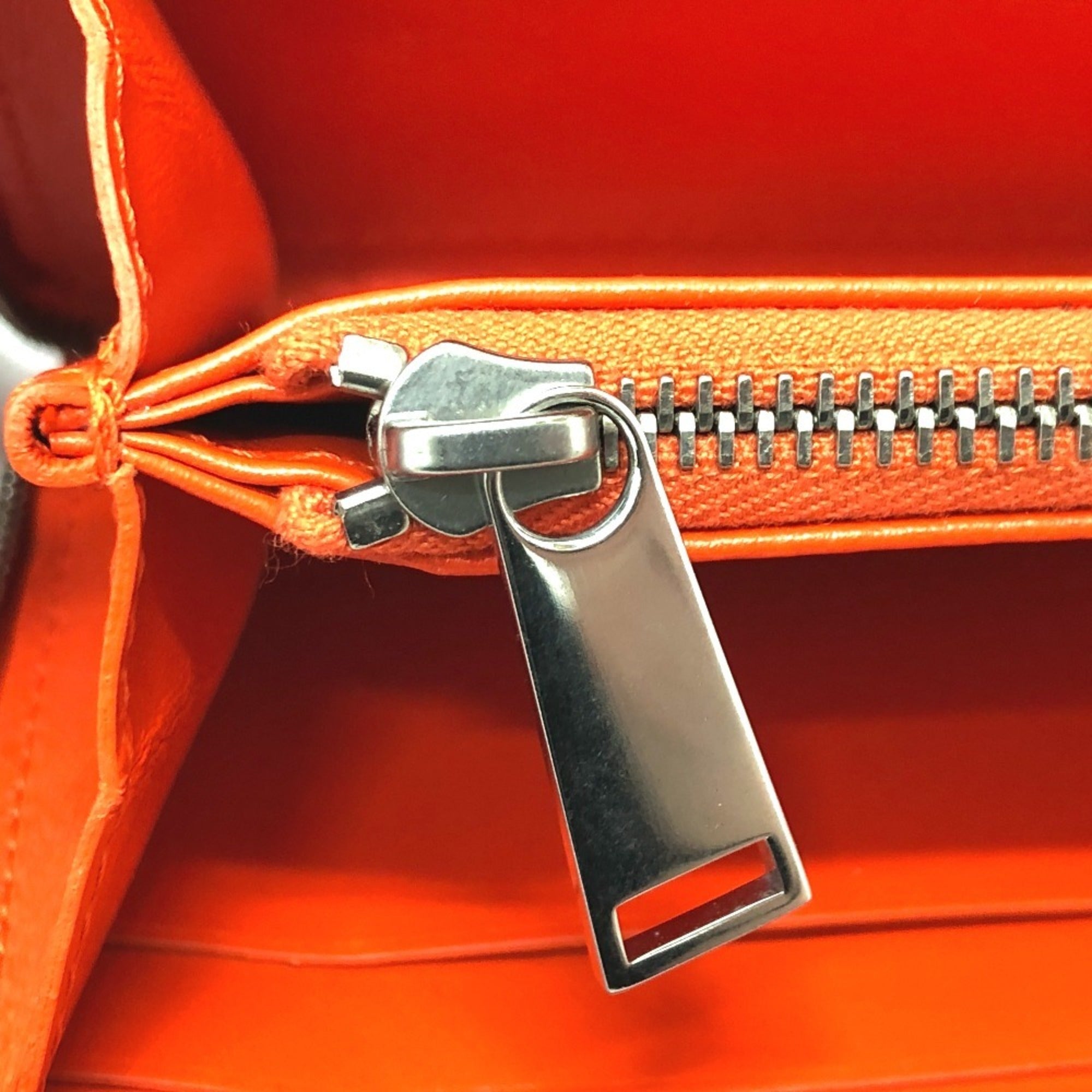 Bottega Veneta Orange Leather Long Wallet (Bi-Fold)