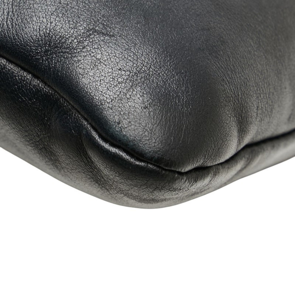 Prada Black Leather Pouch Shoulder Bag