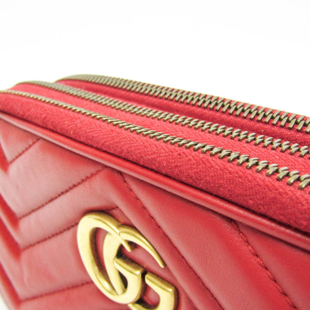 Gucci Gg Marmont Black Leather Red Leather Shoulder Bag Bag (Pre-Owned)