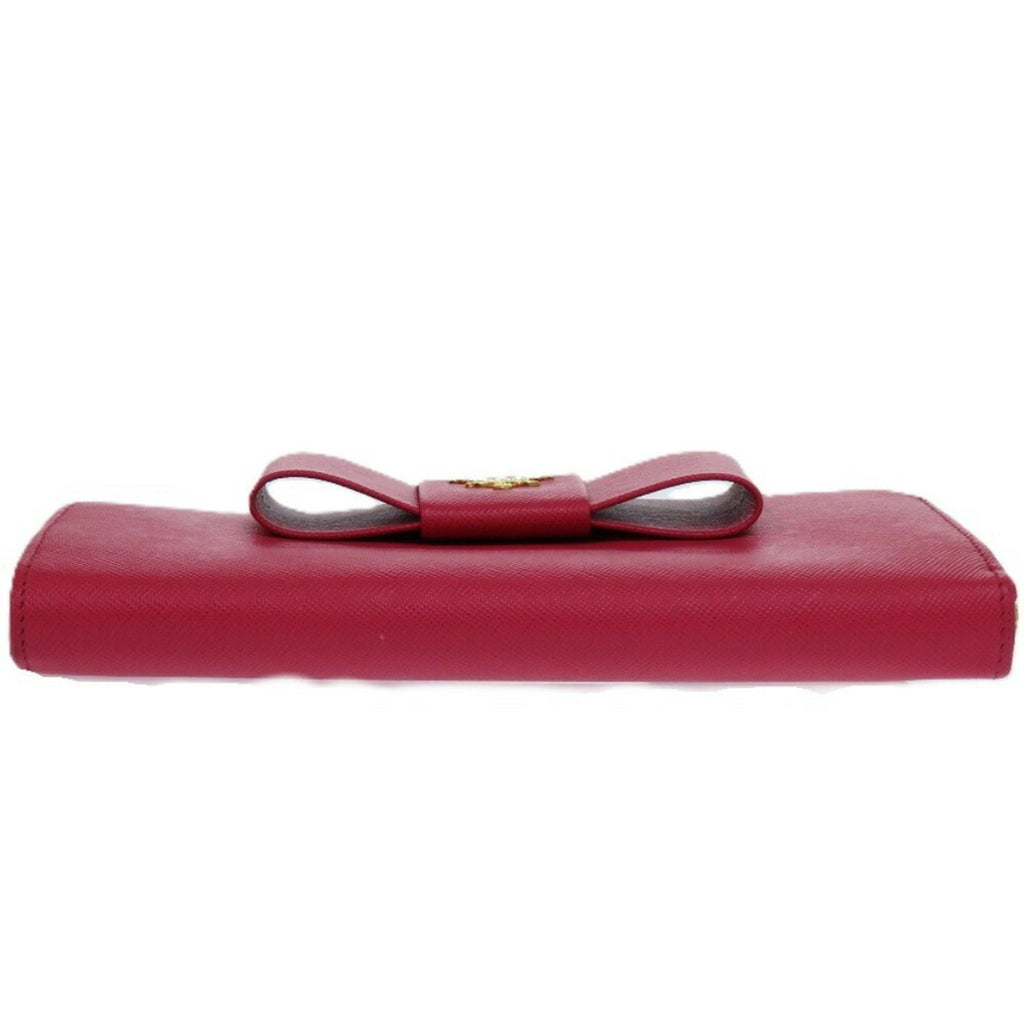 Prada Pink Leather Long Wallet (Bi-Fold)