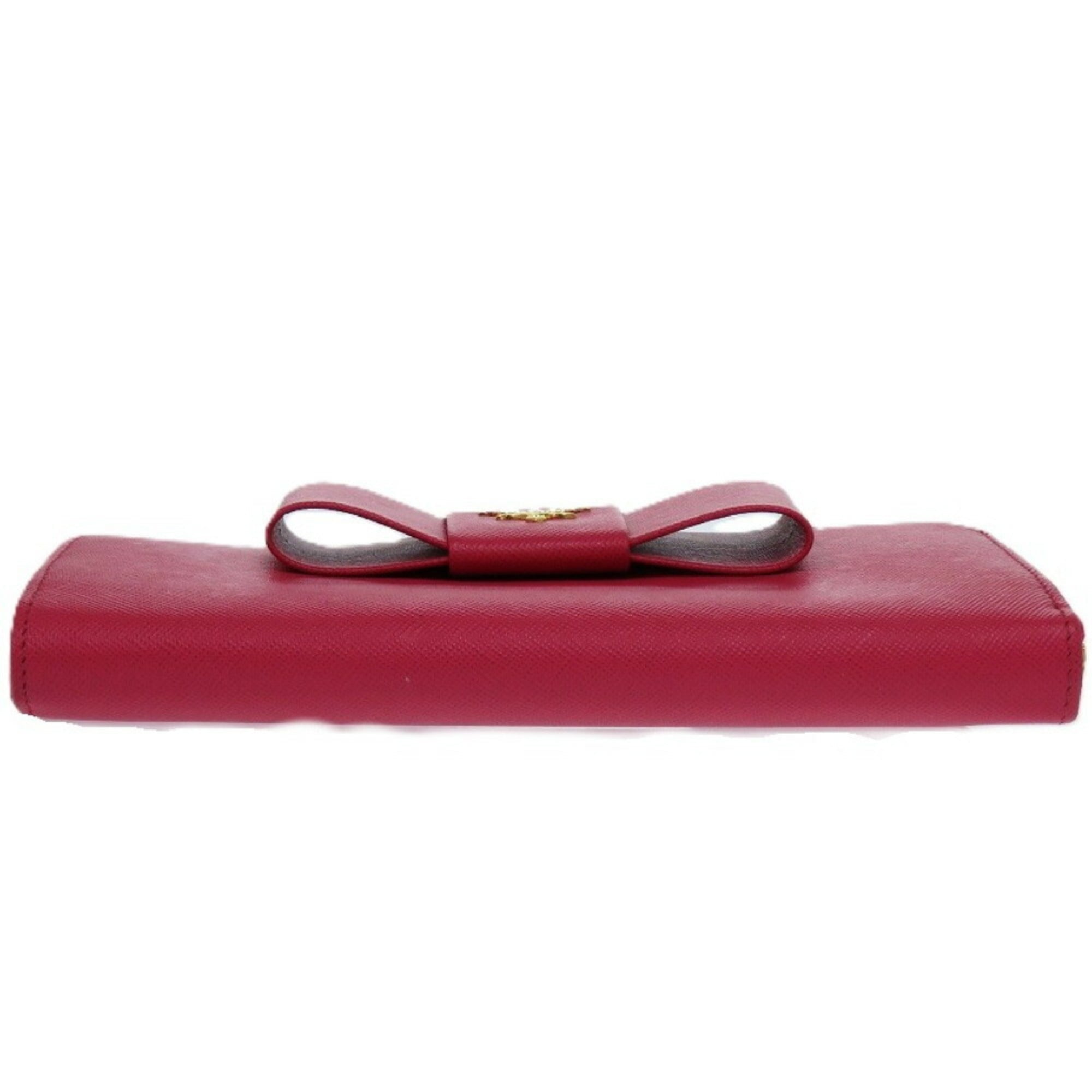 Prada Pink Leather Long Wallet (Bi-Fold)