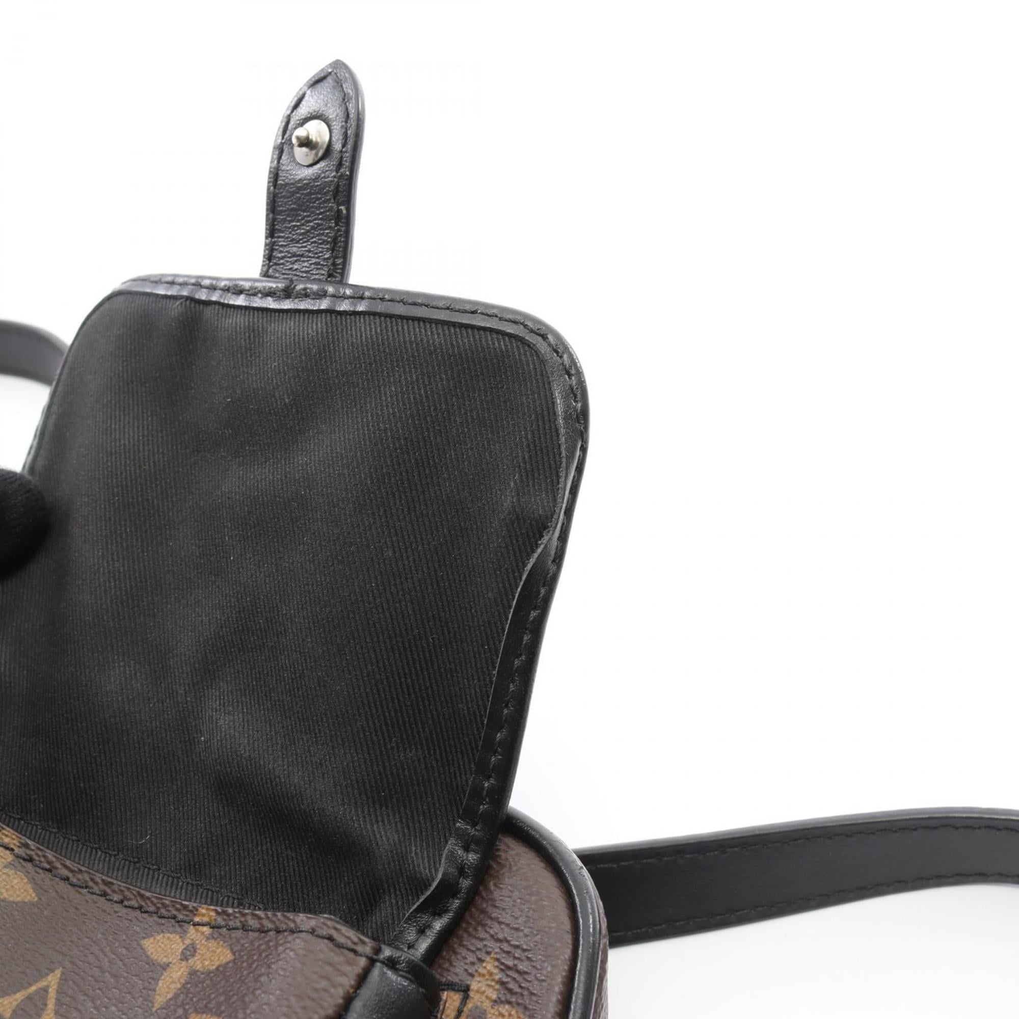 Louis Vuitton Black Brown Monogram Macassar Coated Canvas Leather Handbag Shoulder Bag