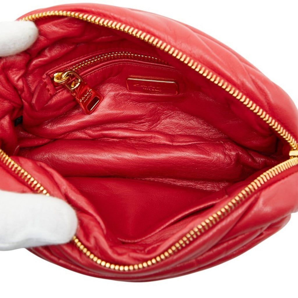 Prada Red Color Leather Shoulder Bag