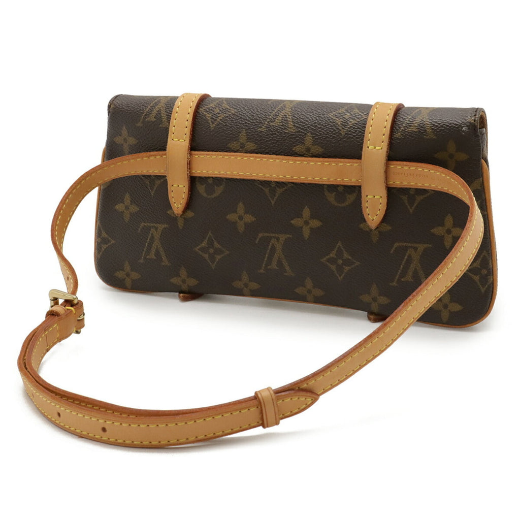 Louis Vuitton Brown Pvc Coated Canvas Clutch Bag Pochette Sling Bag