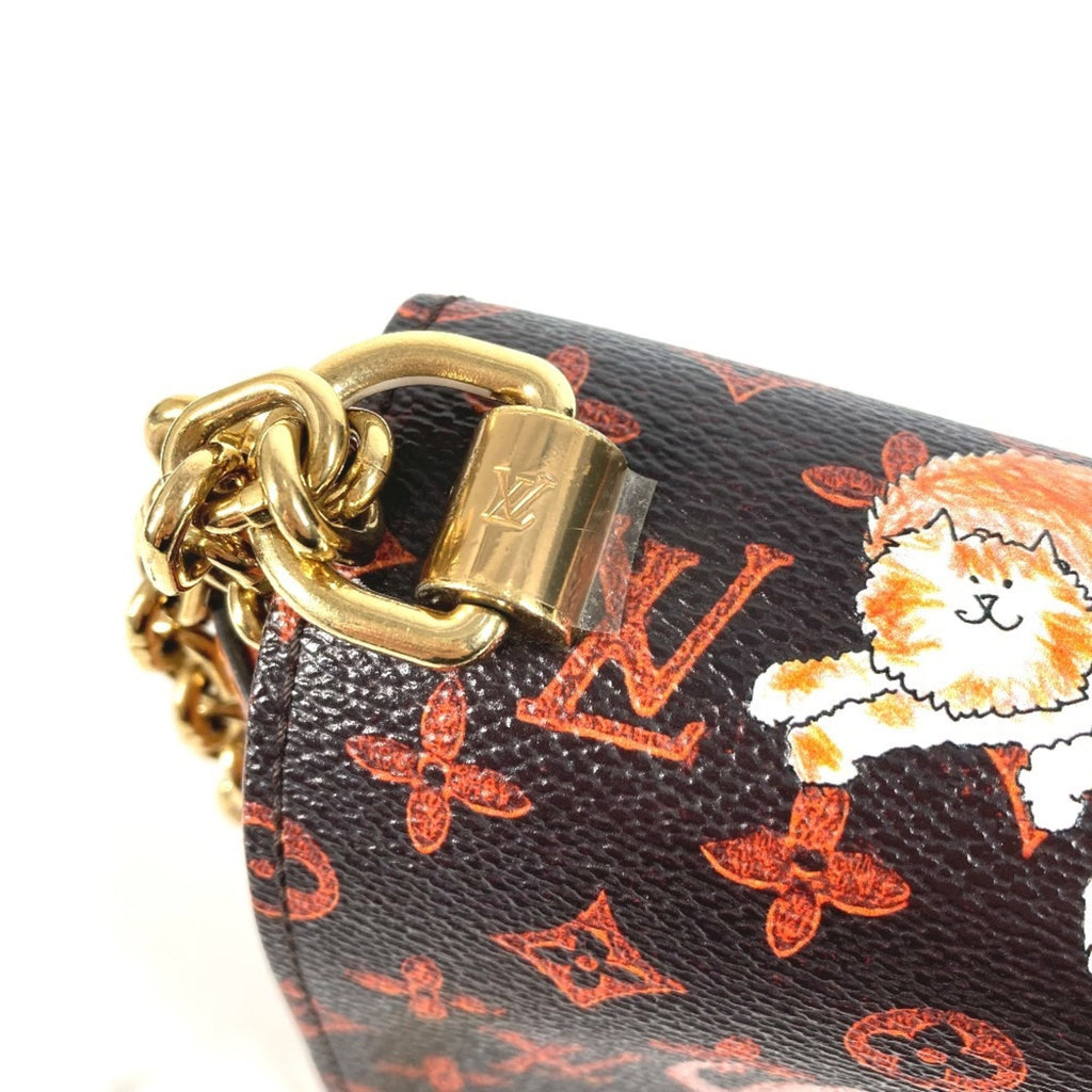 Louis Vuitton Brown Orange Monogram Leather Shoulder Bag