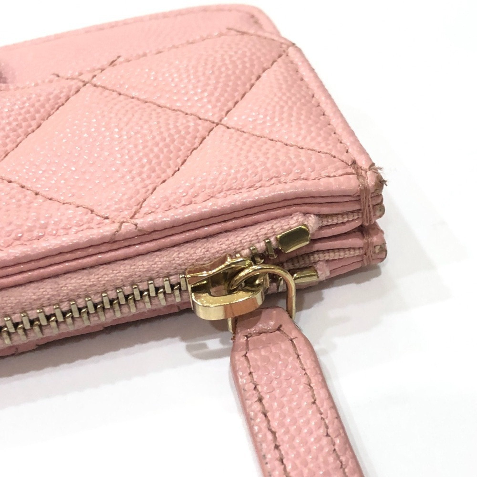 Chanel Pink Grained Calfskin Coin Purse/Coin Case