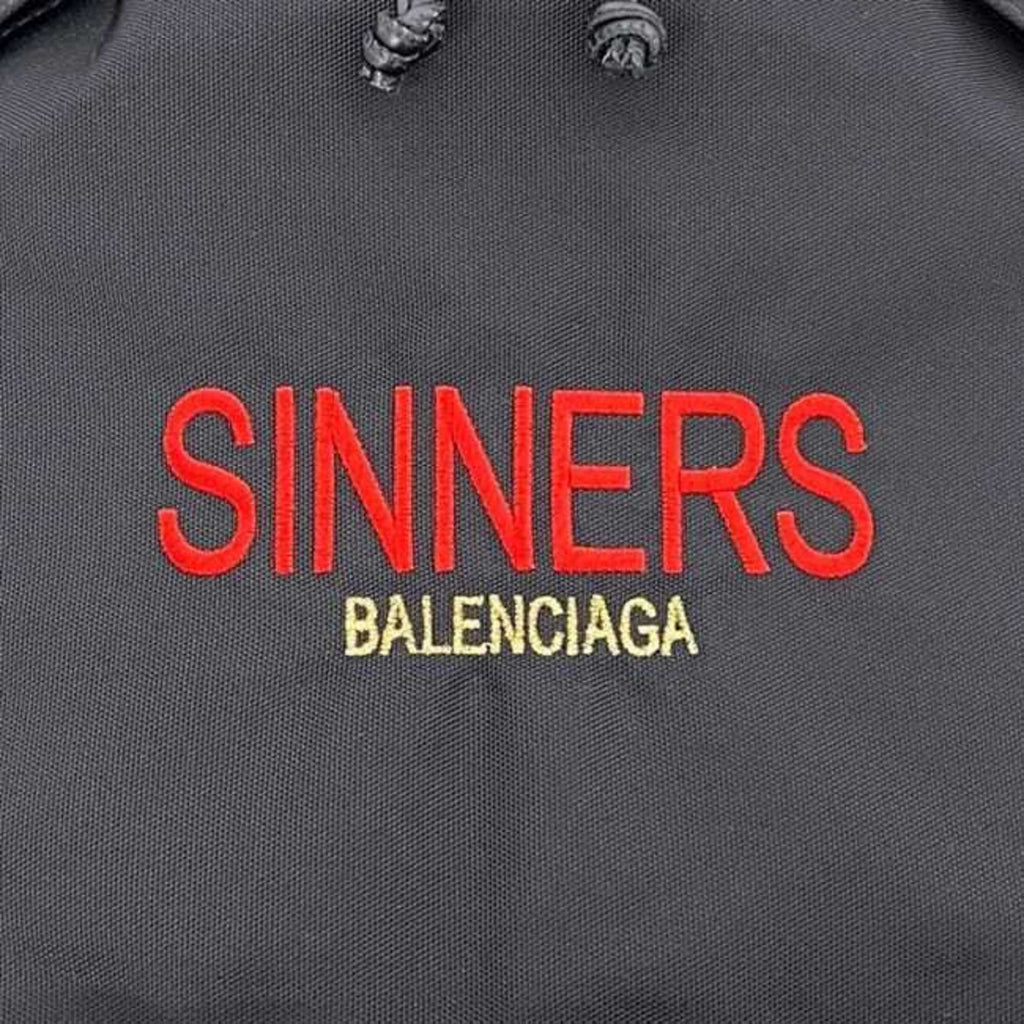 Balenciaga Black Canvas Leather Backpack