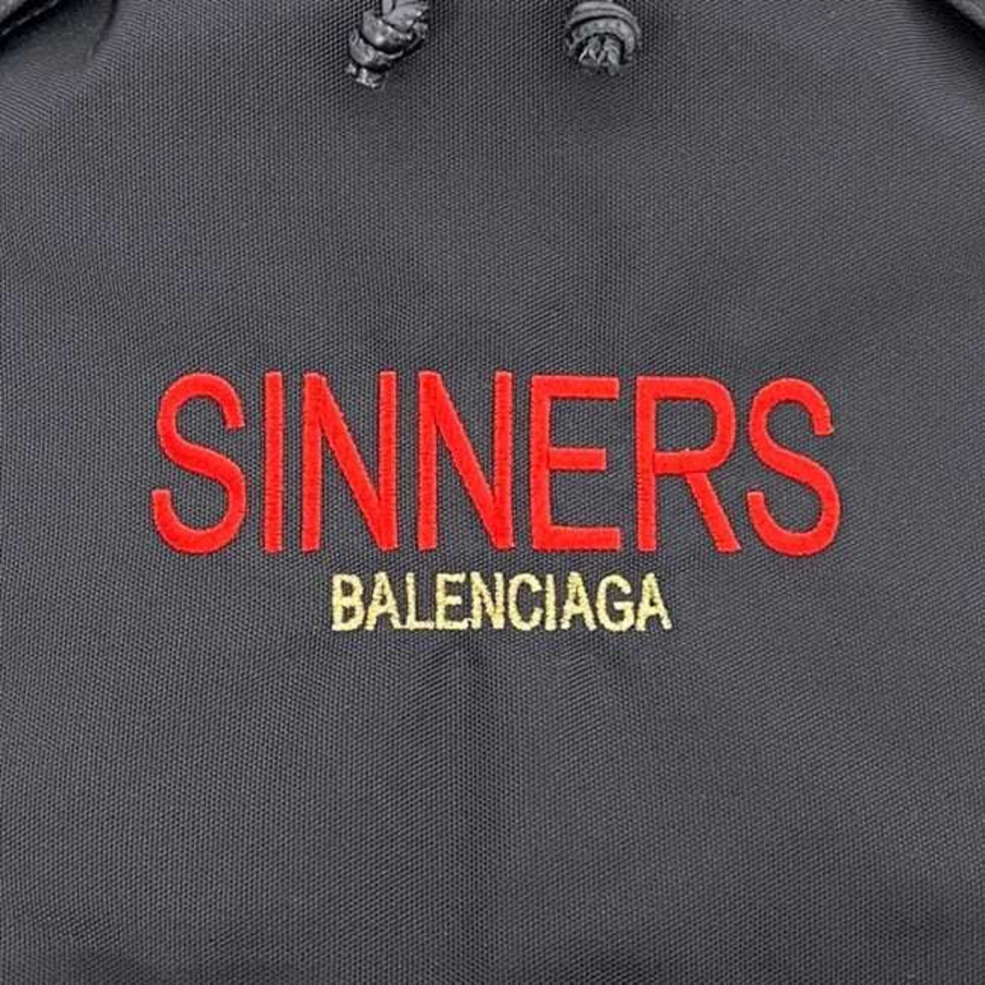 Balenciaga Black Canvas Leather Backpack