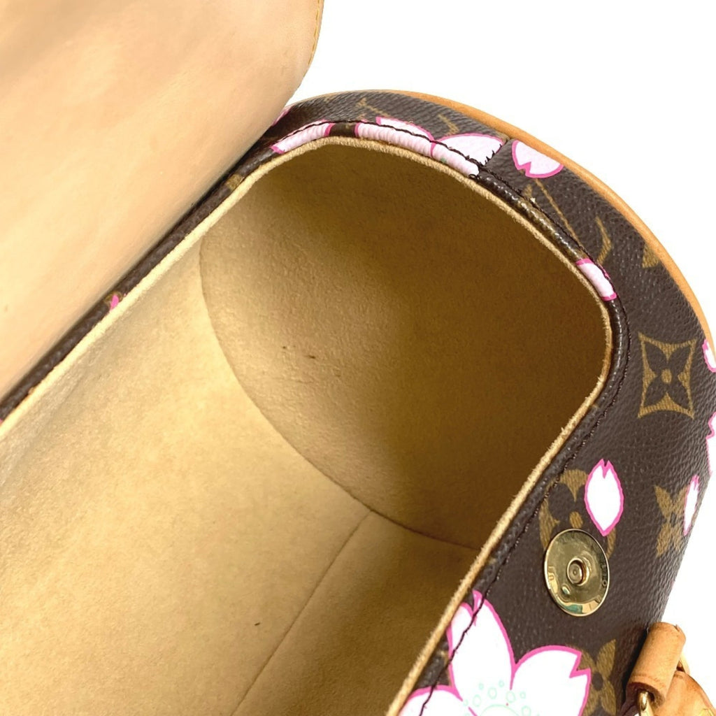 Louis Vuitton Brown Pink Monogram Cherry Blossom Handbag Shoulder Bag Tote Bag