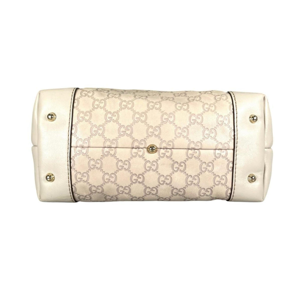 Gucci Beige Leather Shoulder Bag Tote Bag (Pre-Owned)