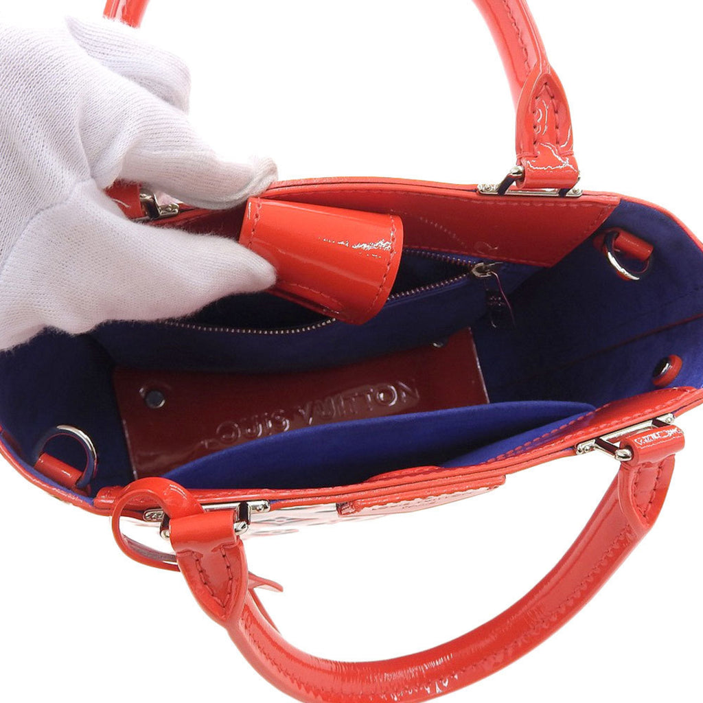 Louis Vuitton Blue Red Color Vernis Leather Tote Bag