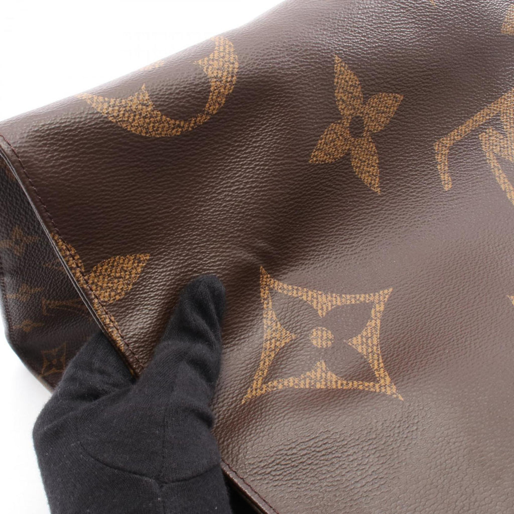 Louis Vuitton Beige Brown Coated Canvas Tote Bag