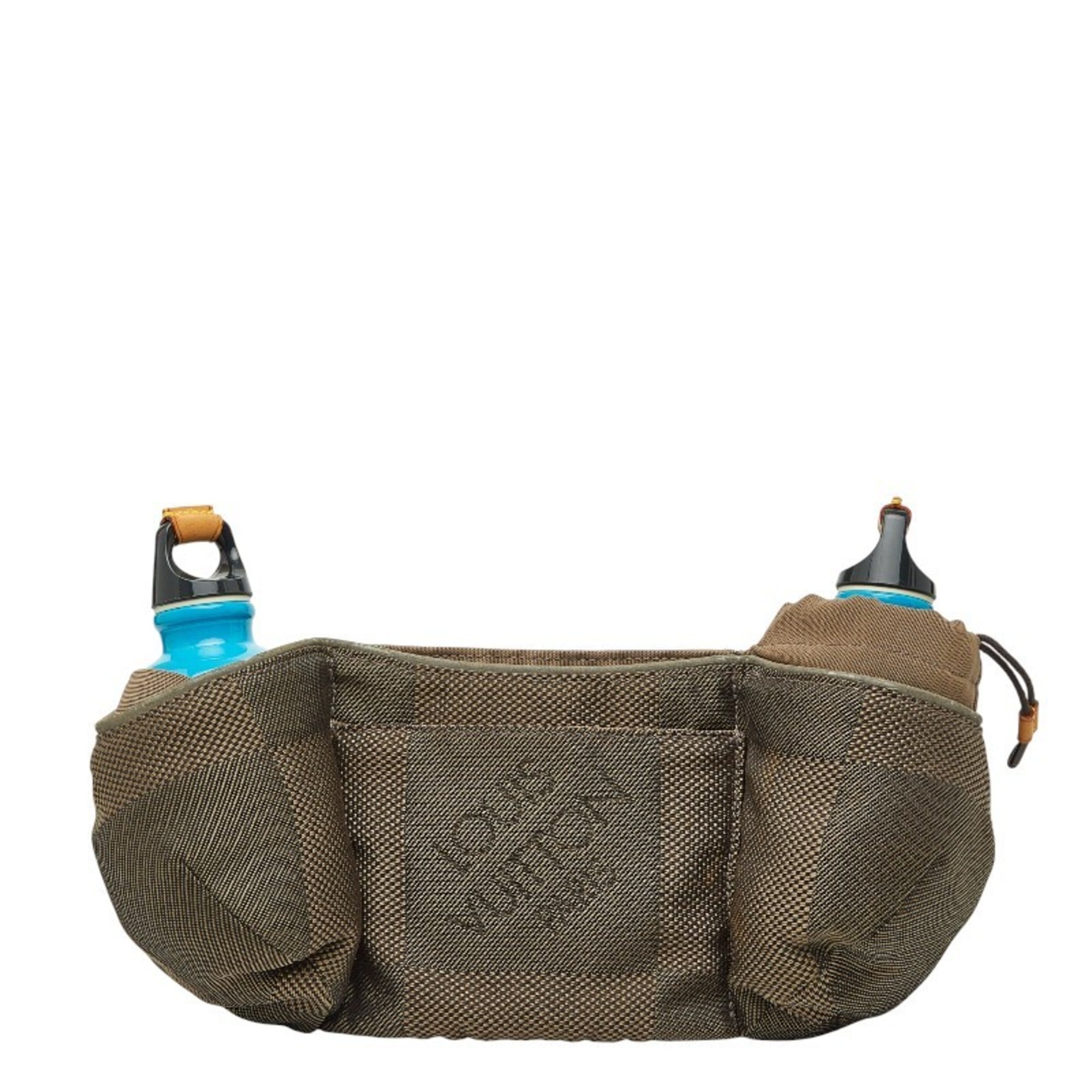 Louis Vuitton Beige Brown Canvas Leather Sling Bag