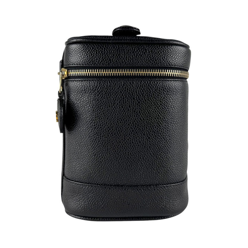 Chanel Black Grained Calfskin Handbag Vanity Bag