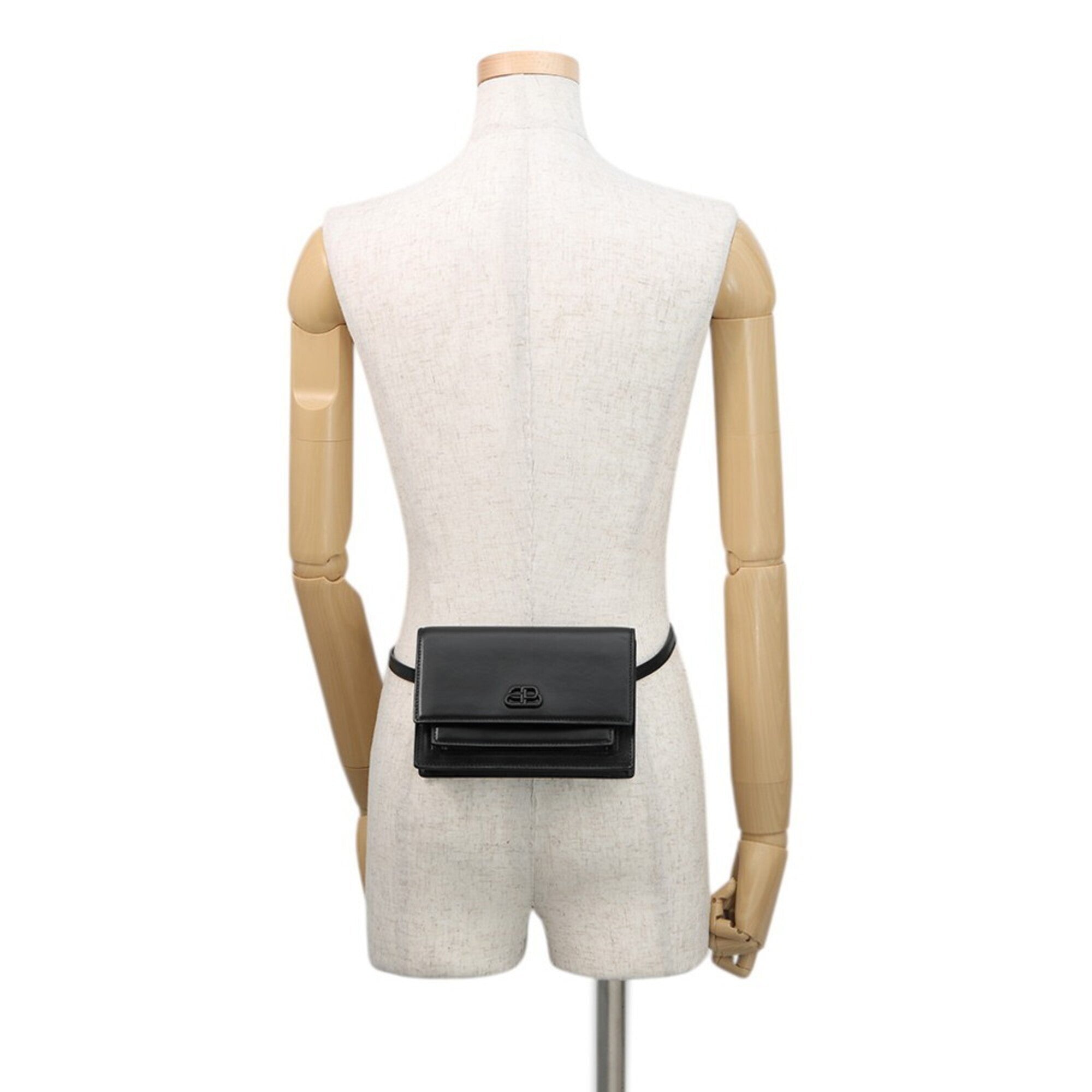 Balenciaga Black Leather Handbag Pouch Shoulder