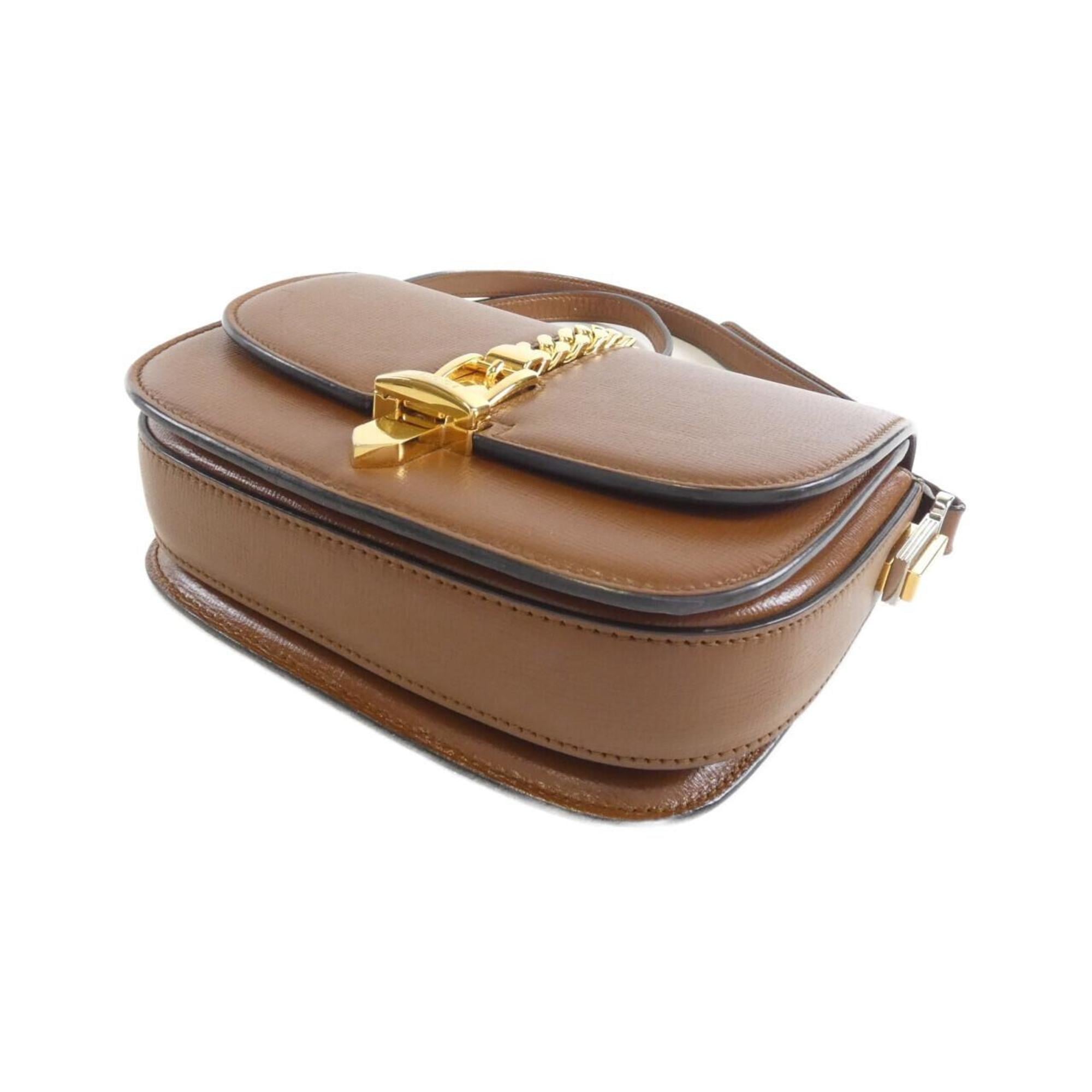 Gucci Brown Leather Shoulder Bag (Pre-Owned)