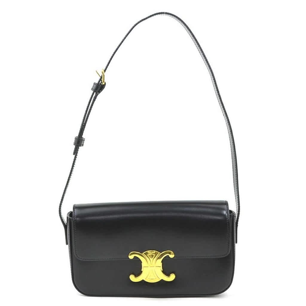 Celine Black Leather Shoulder Bag
