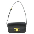 Celine Black Leather Shoulder Bag