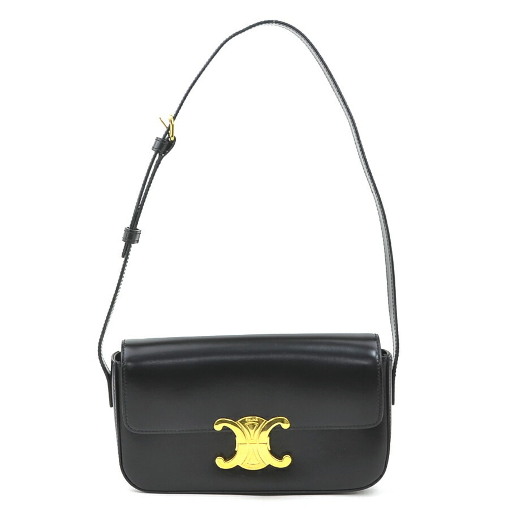 Celine Black Leather Shoulder Bag