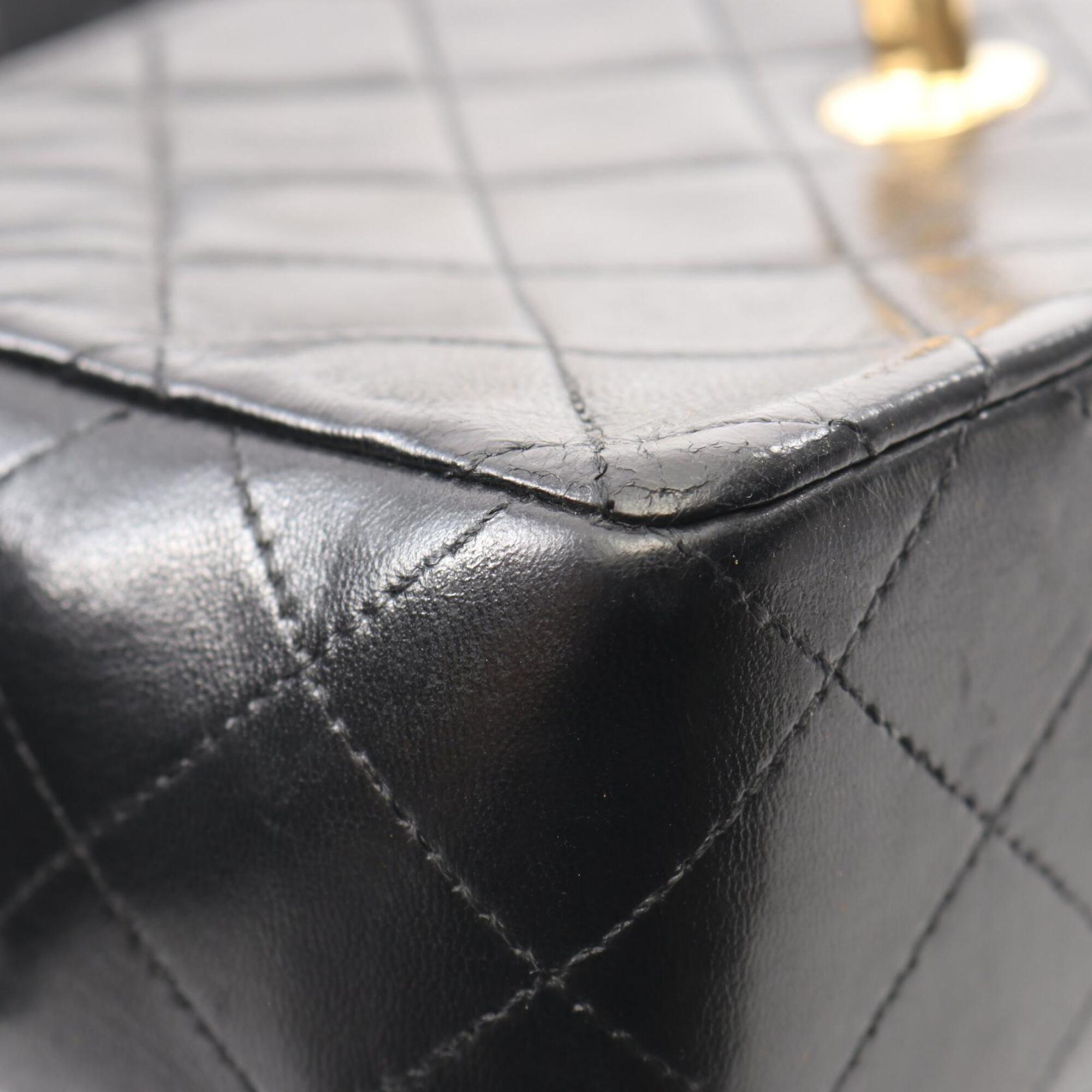Chanel Black Leather Handbag Shoulder Bag