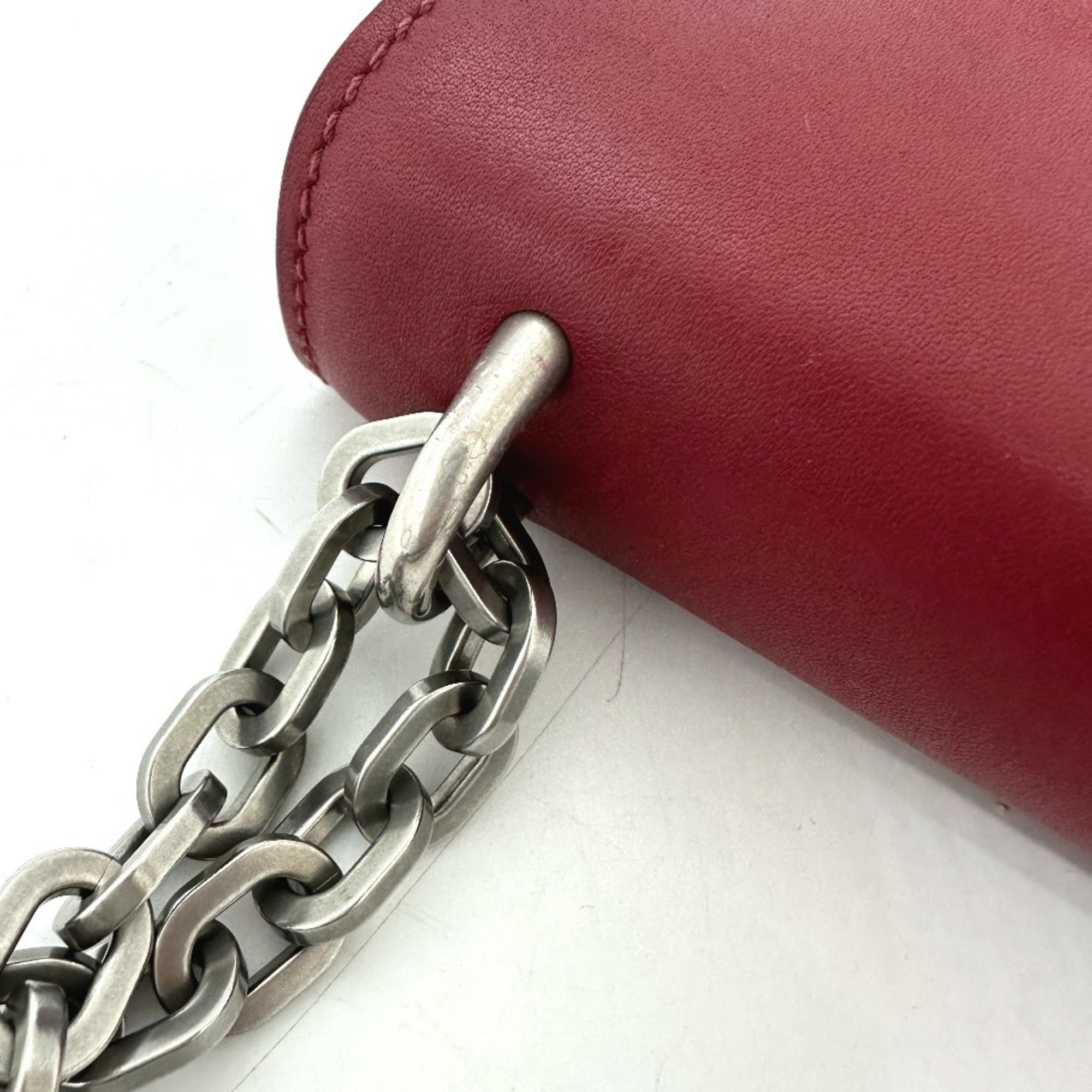 Prada Red Color Leather Shoulder Bag