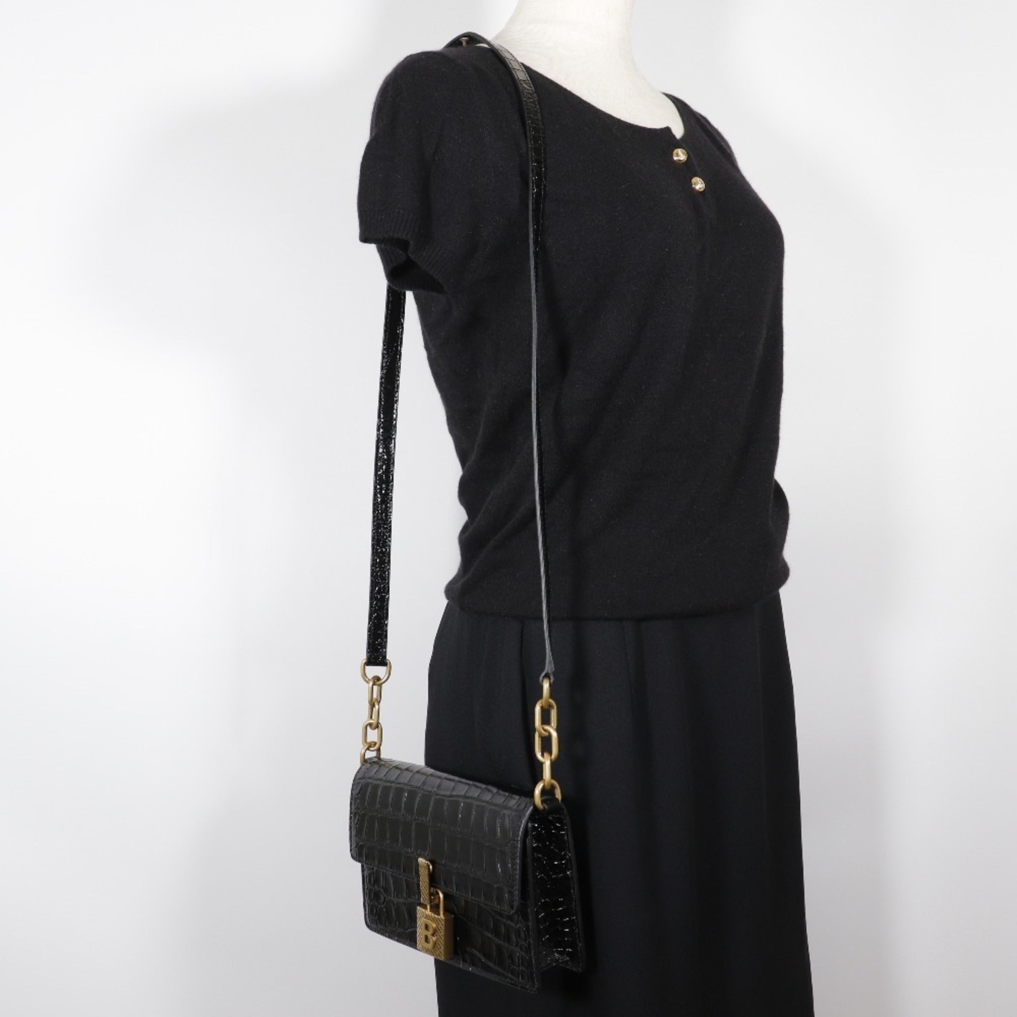 Balenciaga Black Leather Shoulder