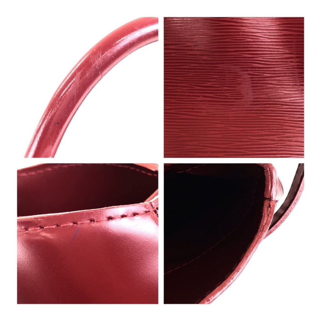 Louis Vuitton Red Color Leather Handbag Tote Bag