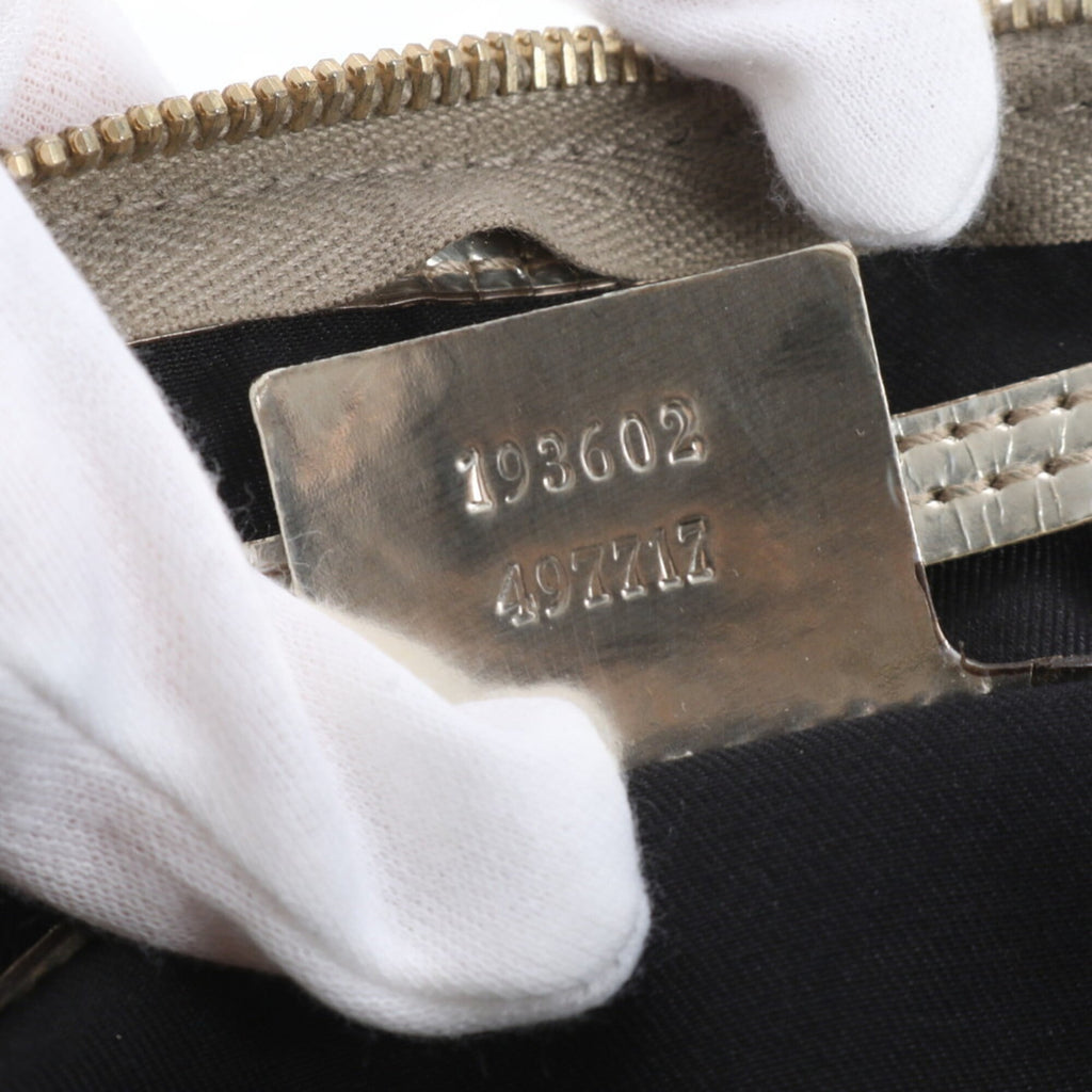 Gucci Gold White Gg Supreme Handbag (Pre-Owned)