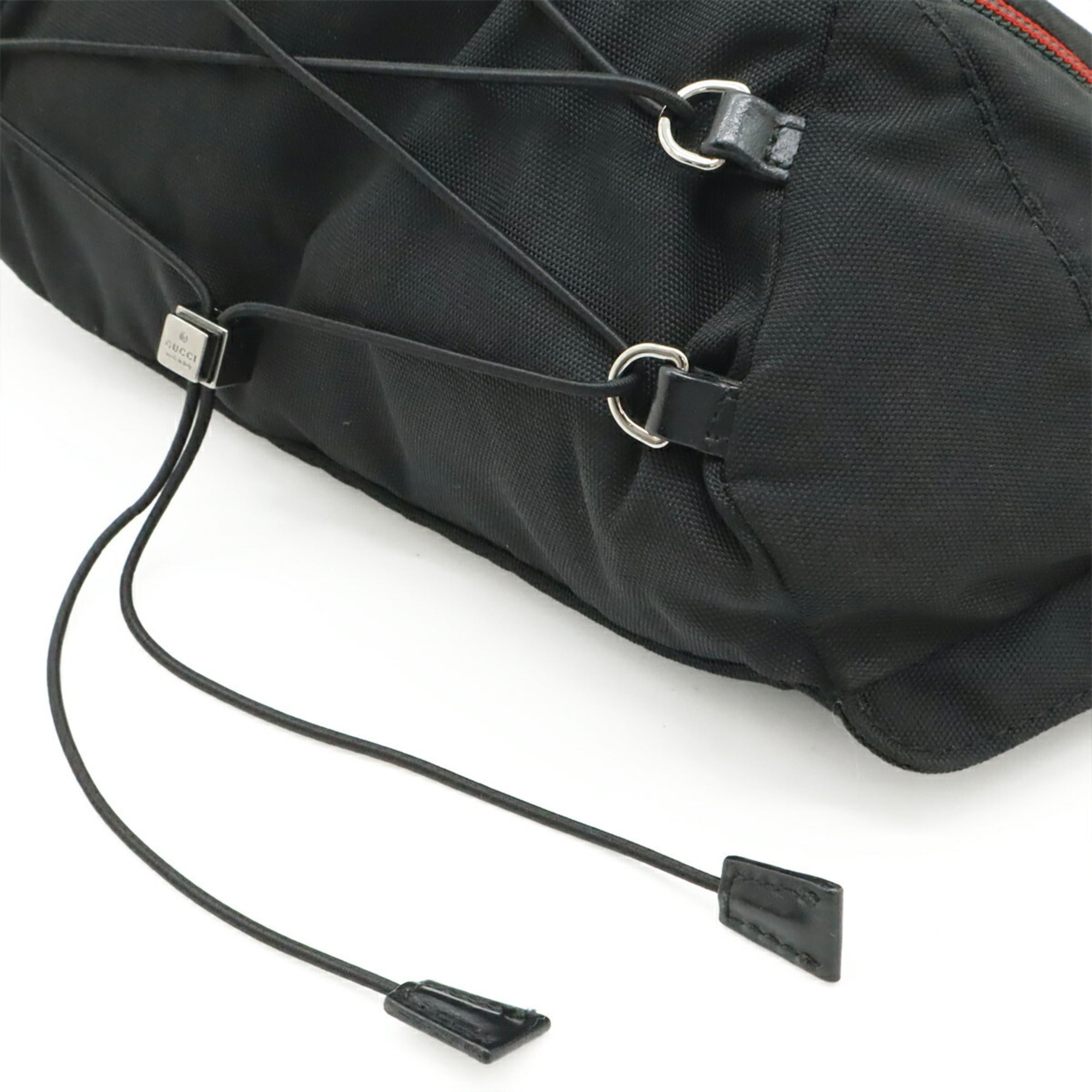 Gucci Black Nylon Canvas Leather Pouch Sling Bag (Pre-Owned)