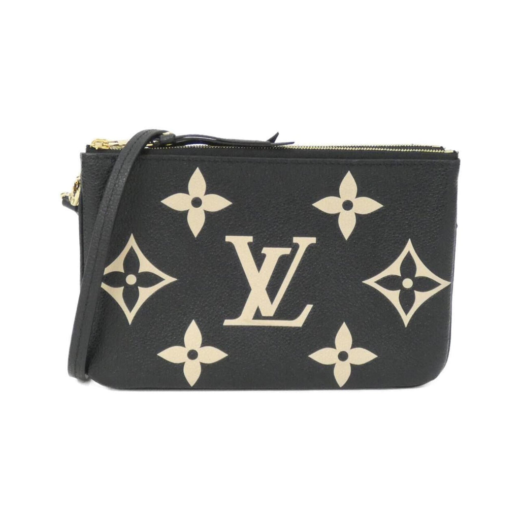 Louis Vuitton Beige Black Leather Pochette Shoulder Bag