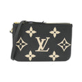 Louis Vuitton Beige Black Leather Pochette Shoulder Bag