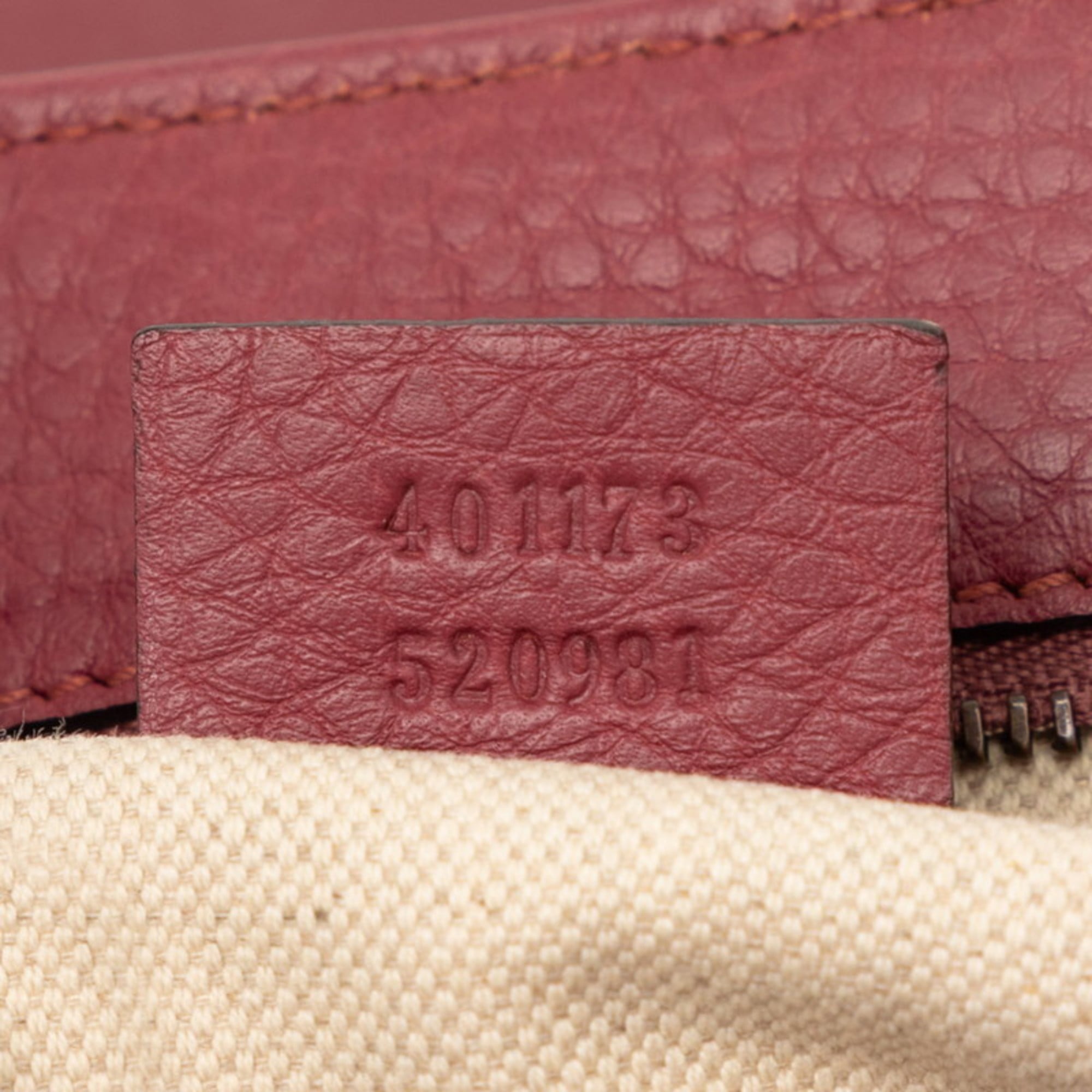 Gucci Pink Red Red Color Leather Shoulder Bag (Pre-Owned)