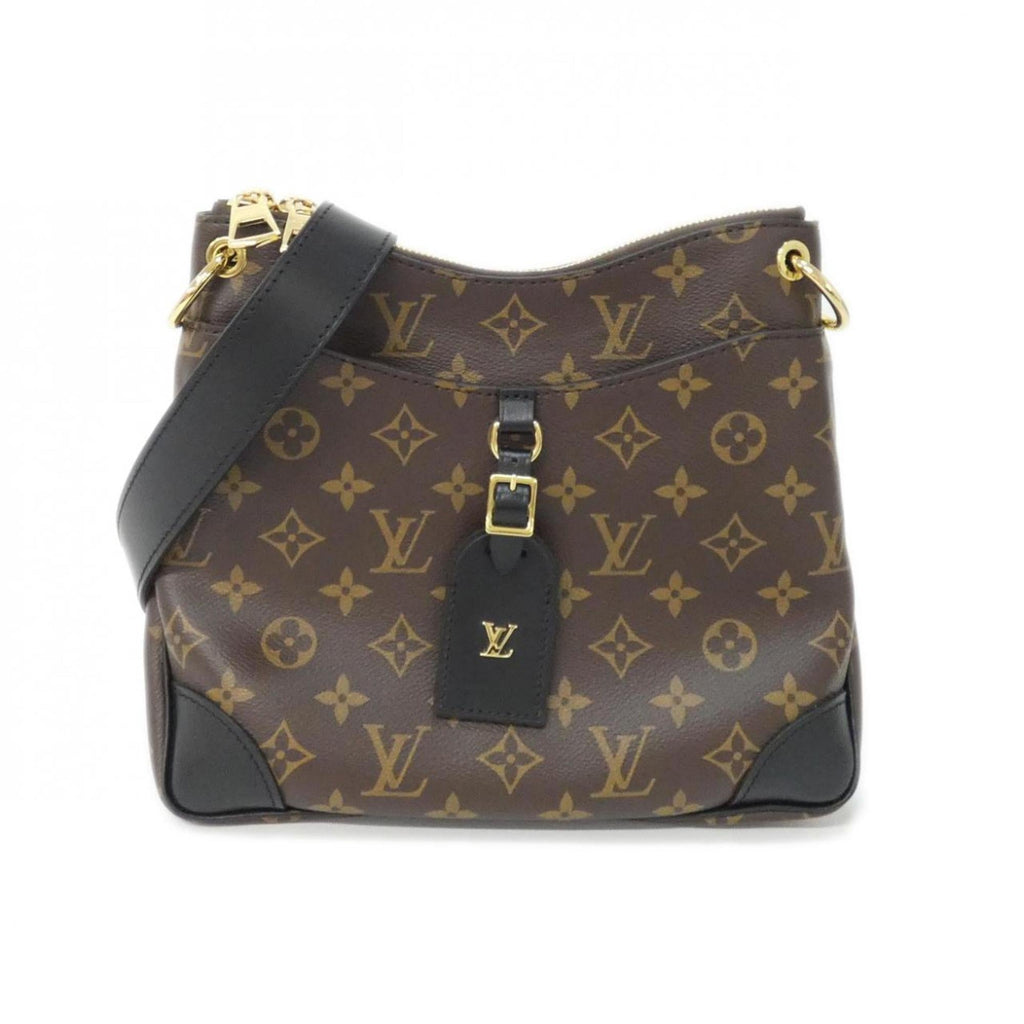 Louis Vuitton Black Brown Coated Canvas Shoulder Bag