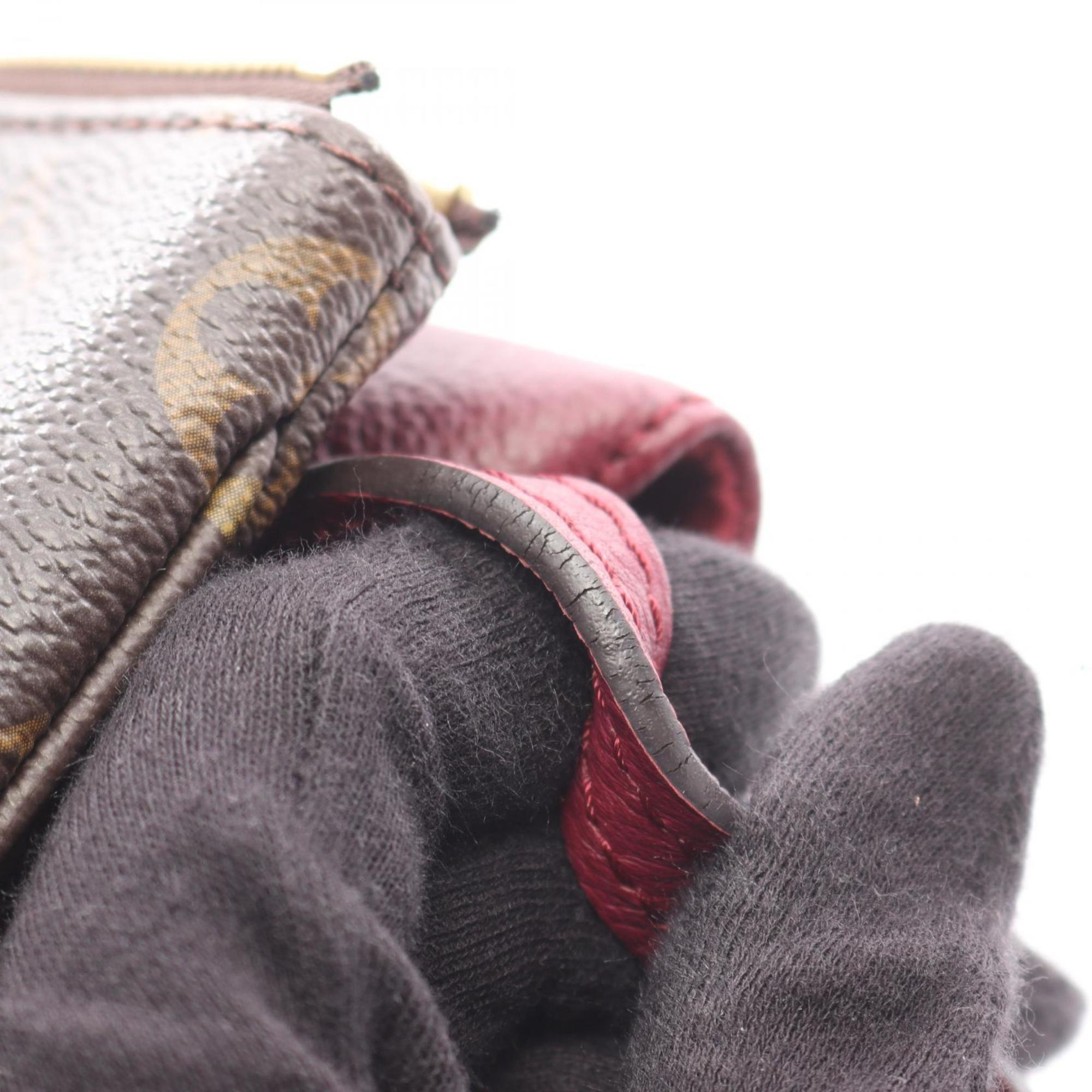 Louis Vuitton Brown Monogram Pink Coated Canvas Leather Shoulder Bag