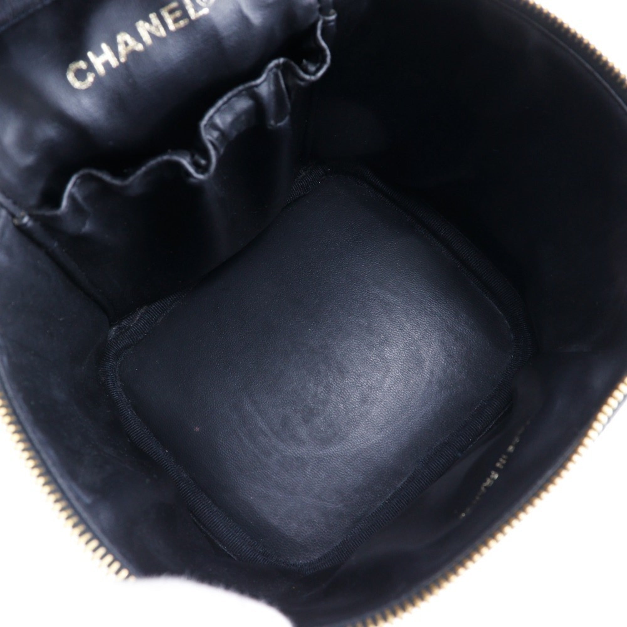 Chanel Black Caviar Leather Handbag Pouch
