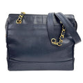 Chanel Navy Grained Calfskin Tote Bag