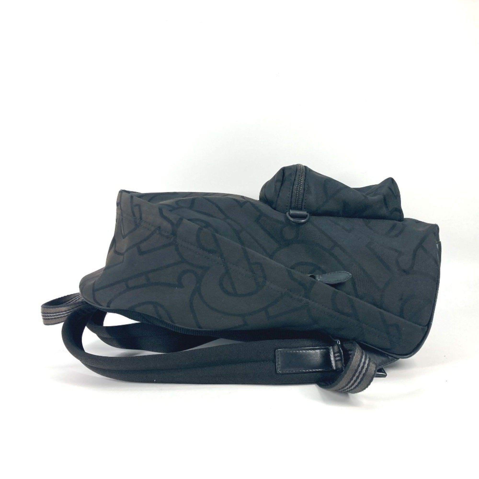 Burberry Black Canvas Leather Backpack