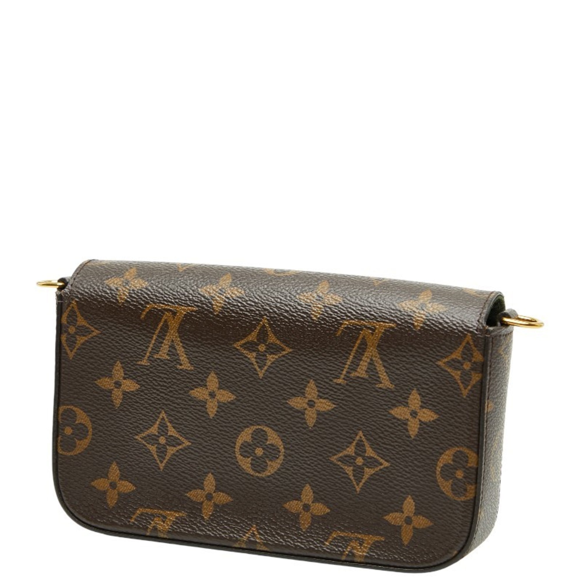 Louis Vuitton Brown Pvc Leather Pochette Pouch Shoulder Bag