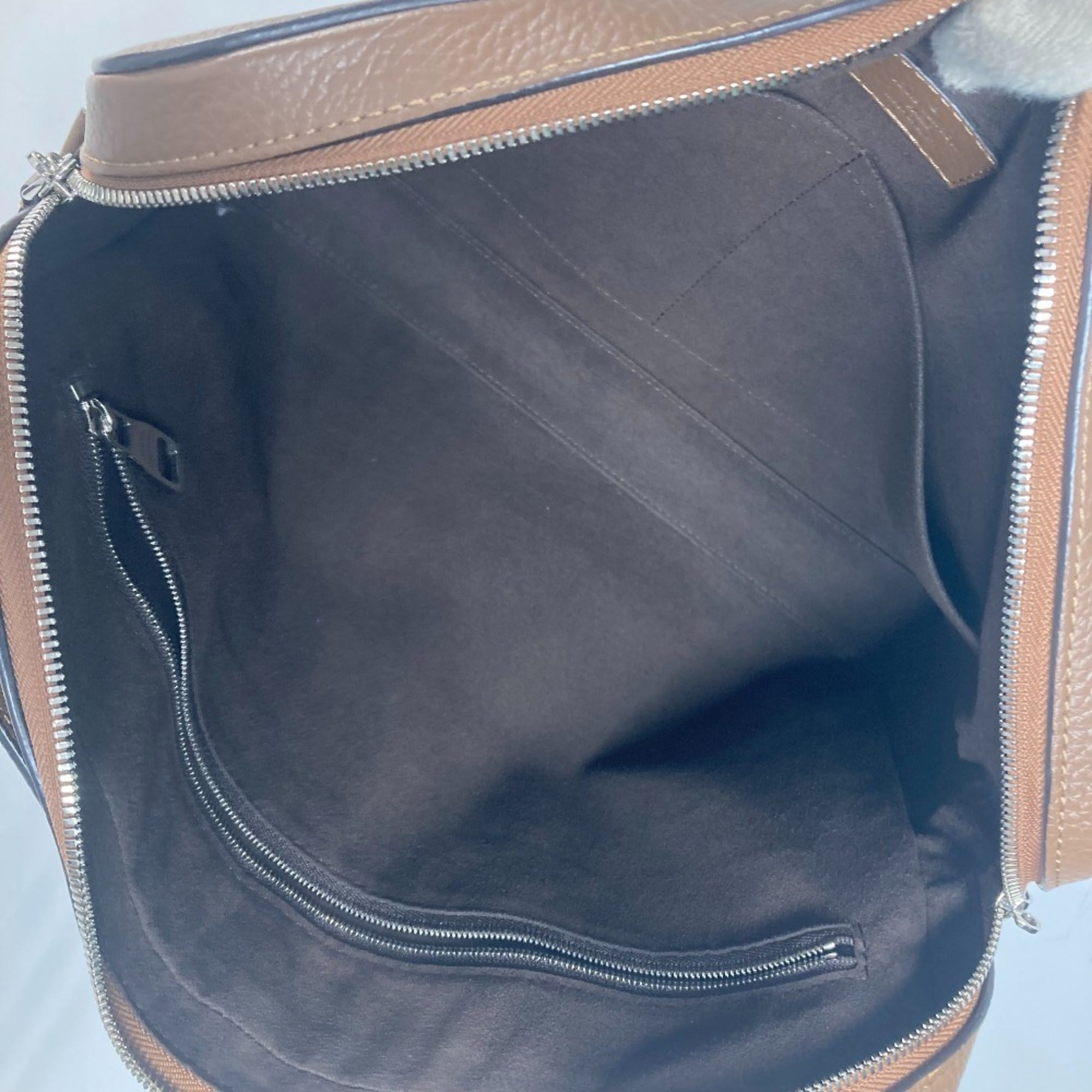 Louis Vuitton Brown Leather Briefcase Handbag Tote Bag