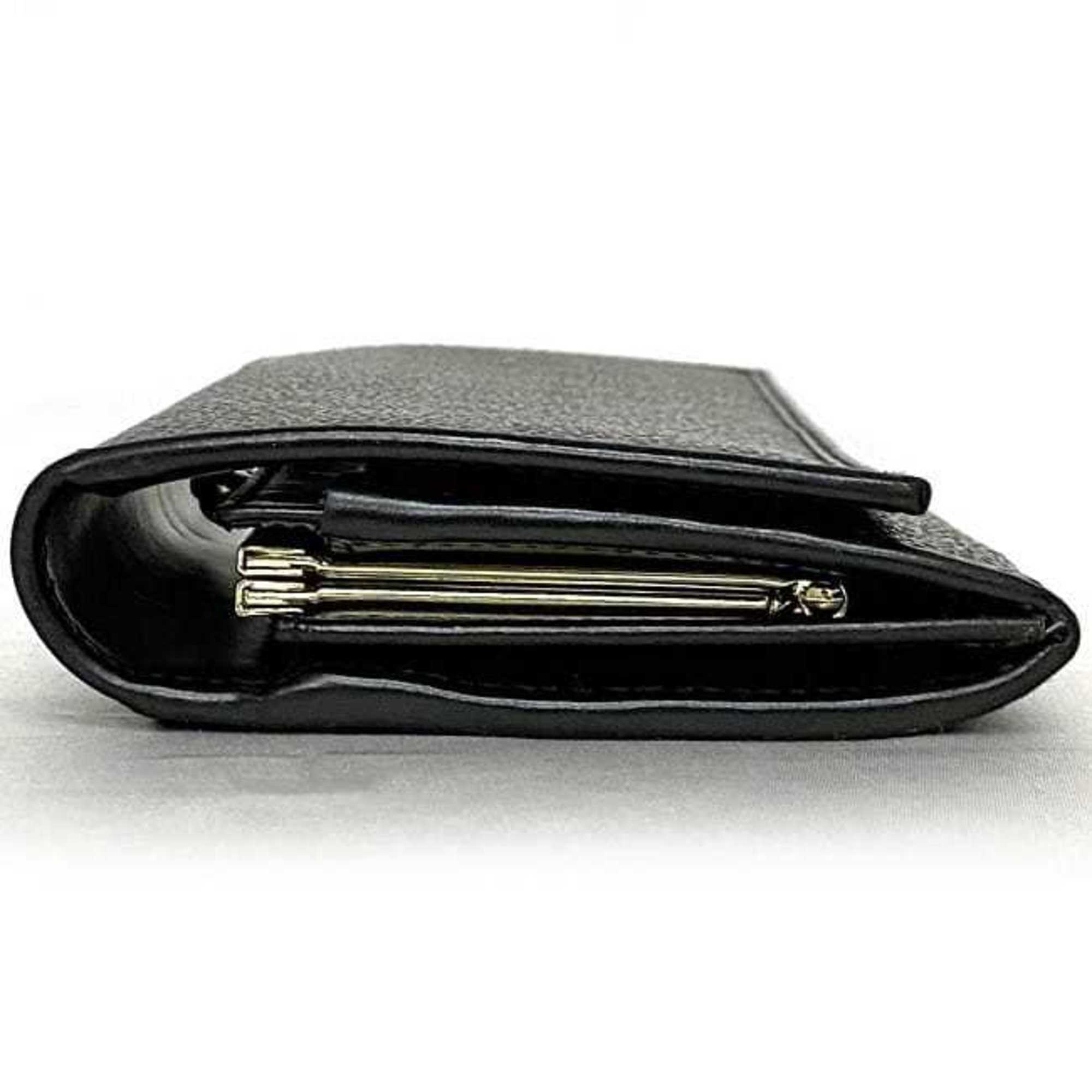 Celine Black Brown Pvc Leather Long Wallet (Bi-Fold)