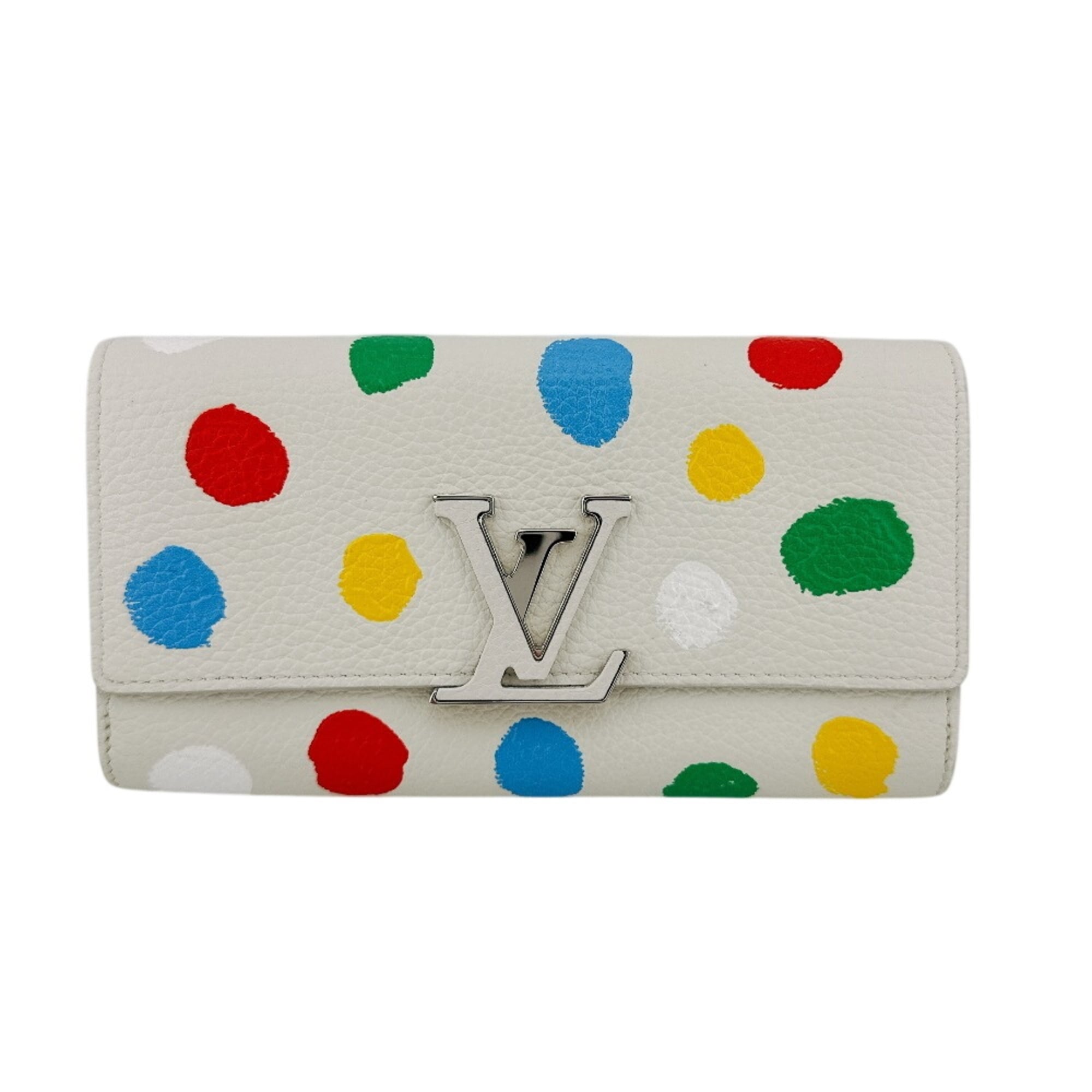 Louis Vuitton Dot Infinity (Yayoi Kusama) Multi-Color Yellow Leather Long Wallet