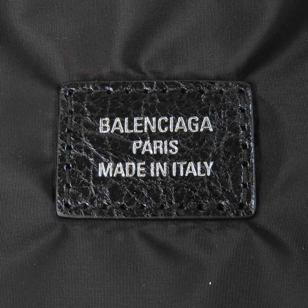 Balenciaga Gray Leather Polyamide Pouch