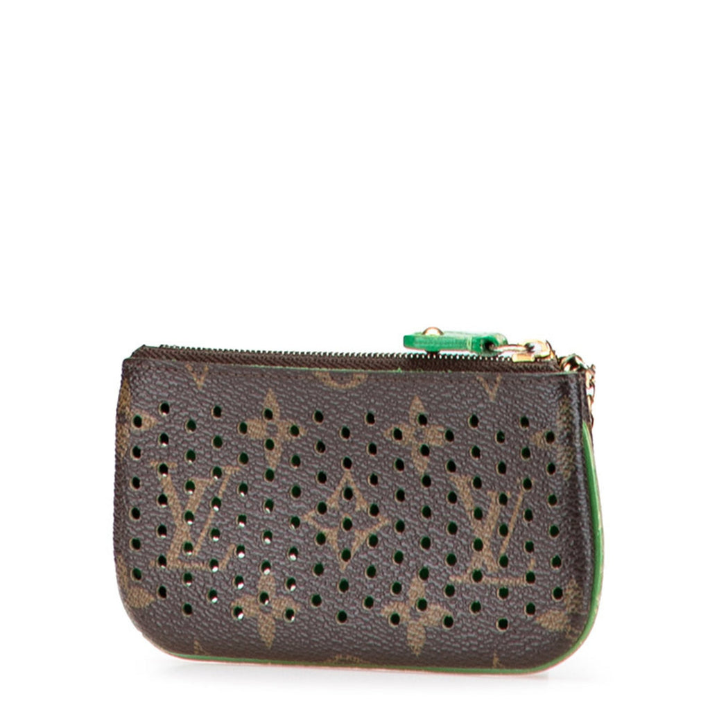 Louis Vuitton Monogram Perfo Brown Vert Pvc Leather Pochette