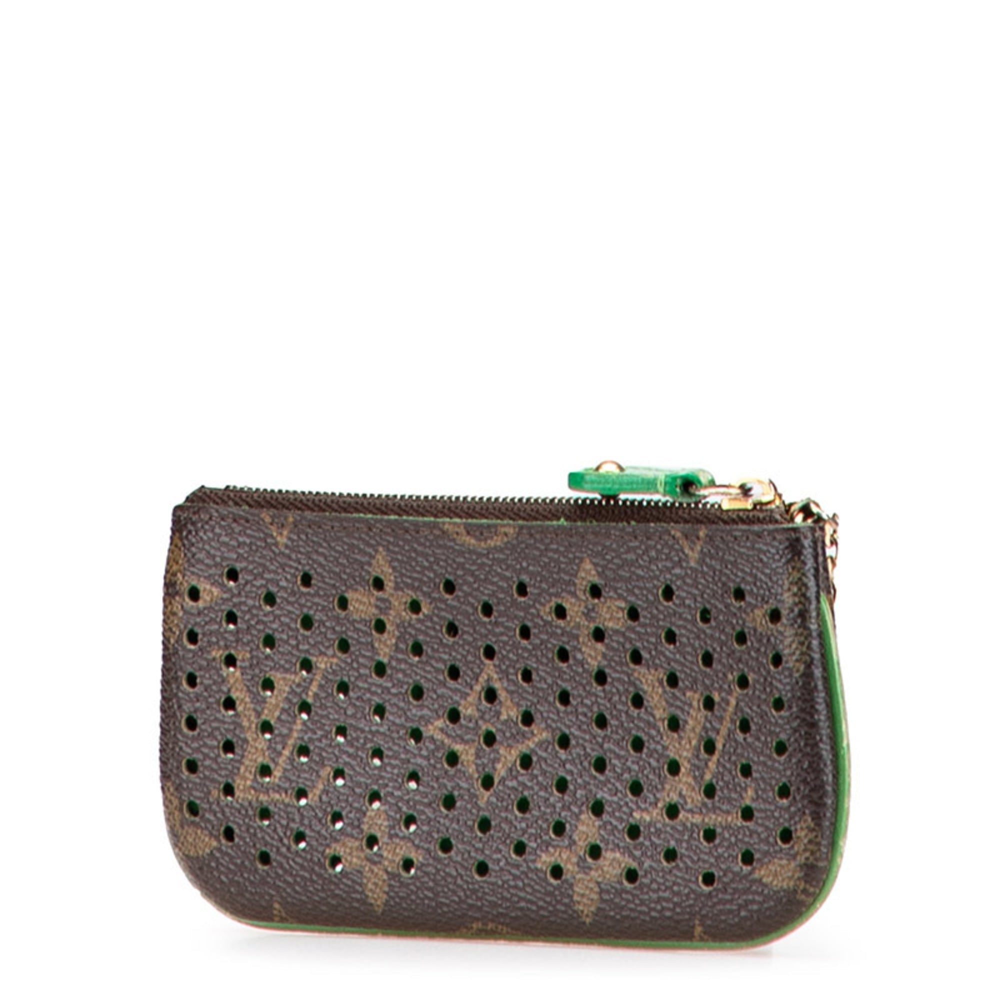 Louis Vuitton Monogram Perfo Brown Vert Pvc Leather Pochette